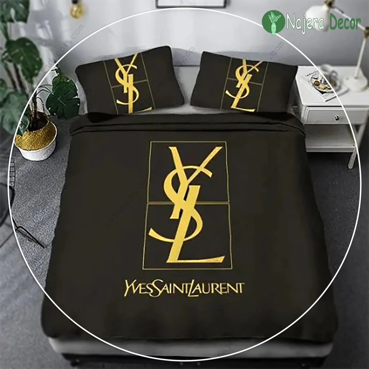 Gianni versace black luxury brand highend bedding set for home decor
